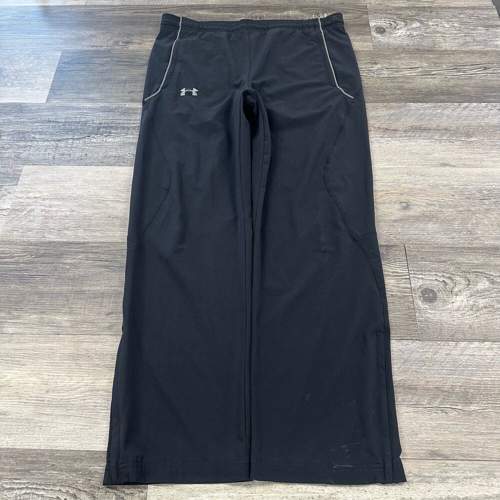 Under Armour Black & Gray Mens Small Athletic Elastic Waist Classic Track Pants